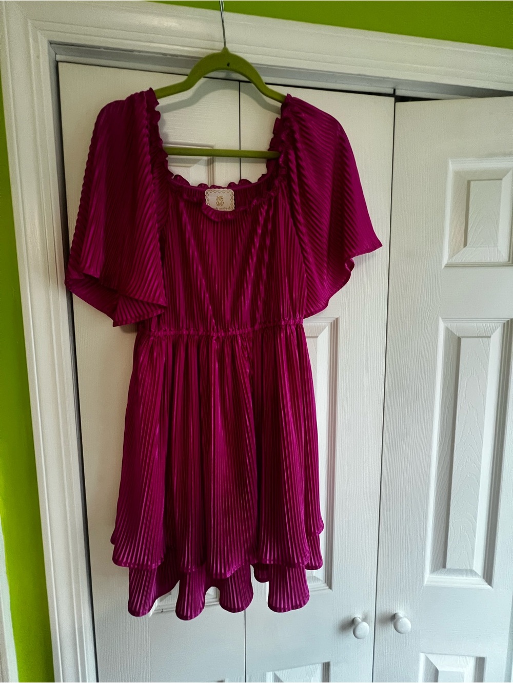 Simply Southern Fuchsia Pleated Short Dress